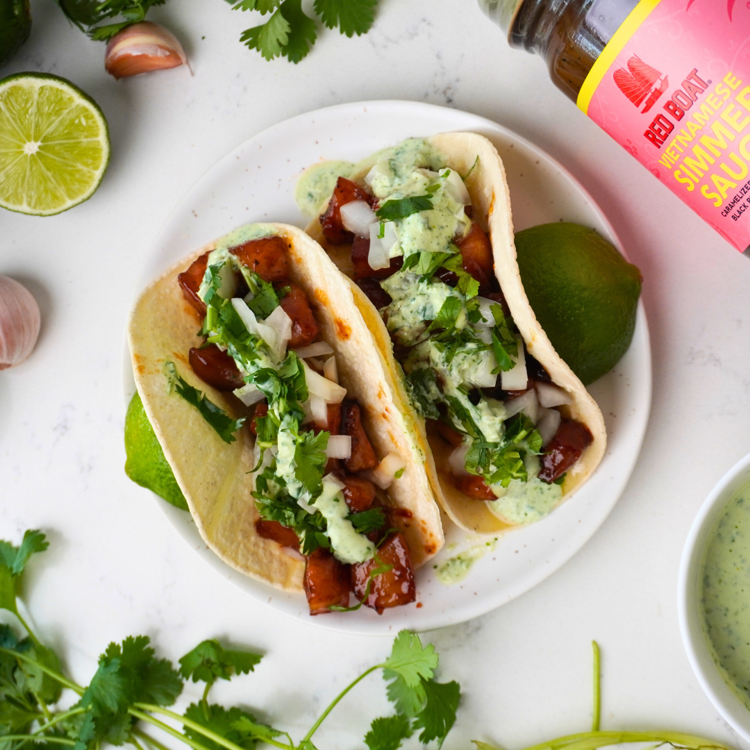 Vietnamese Caramelized Pork Belly Tacos – Red Boat Fish Sauce