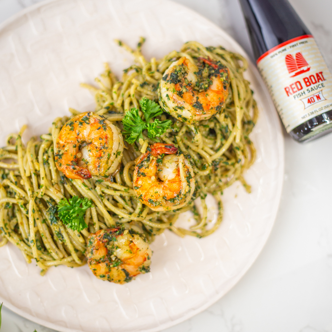 Walnut Pesto With Shrimp – Red Boat Fish Sauce