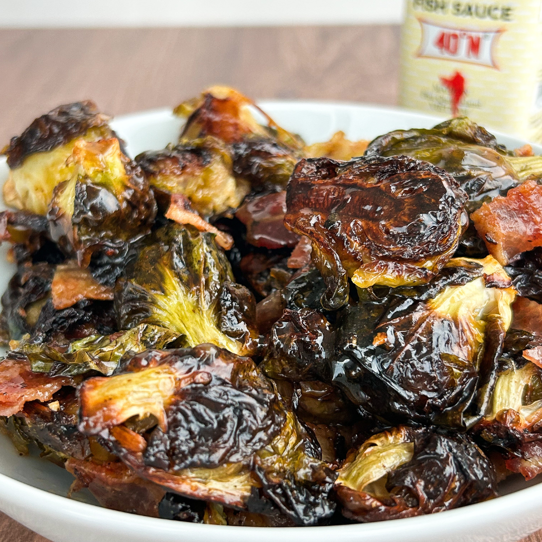 Maple bacon brussel sprouts Red Boat Fish Sauce